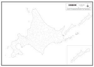北海道 市区町村名 の白地図 ラクして 楽しい 楽地図