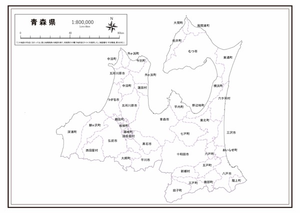 埼玉県 市区町村名 の白地図 ラクして 楽しい 楽地図