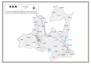 山形県 県域のみ の白地図 ラクして 楽しい 楽地図