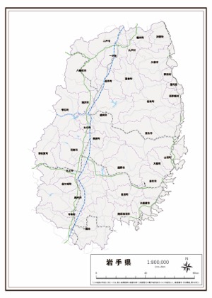 青森県 県域のみ の白地図 ラクして 楽しい 楽地図