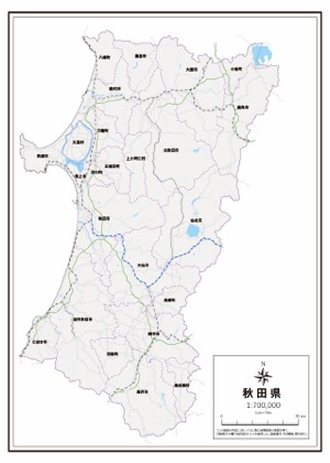 山形県 県域のみ の白地図 ラクして 楽しい 楽地図