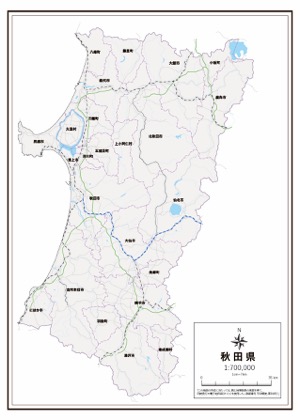 岩手県 行政界 の白地図 ラクして 楽しい 楽地図