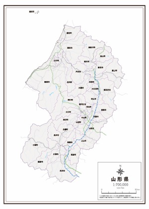 宮城県 県域のみ の白地図 ラクして 楽しい 楽地図