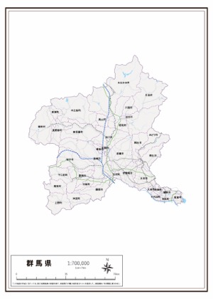 福井県 県域のみ の白地図 ラクして 楽しい 楽地図