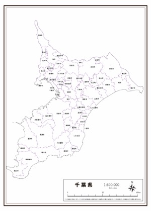 千葉県 県域のみ の白地図 ラクして 楽しい 楽地図