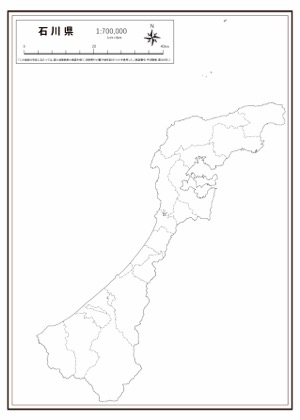 石川県 県域 の白地図 ラクして 楽しい 楽地図