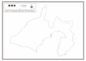 静岡県 市区町村名 の白地図 ラクして 楽しい 楽地図