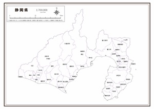 静岡県 市区町村名 の白地図 ラクして 楽しい 楽地図