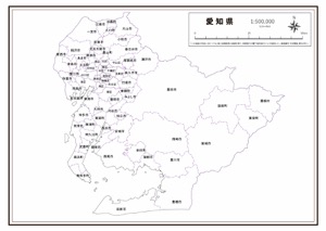愛知県 行政界 の白地図 ラクして 楽しい 楽地図