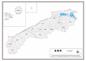 島根県 県域のみ の白地図 ラクして 楽しい 楽地図