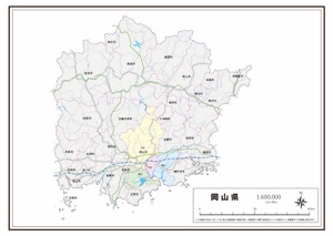 広島県 市区町村名 の白地図 ラクして 楽しい 楽地図