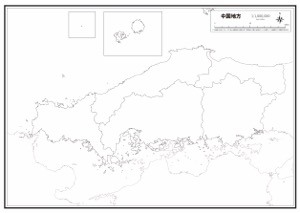 中国地方 市区町村名 の白地図 ラクして 楽しい 楽地図