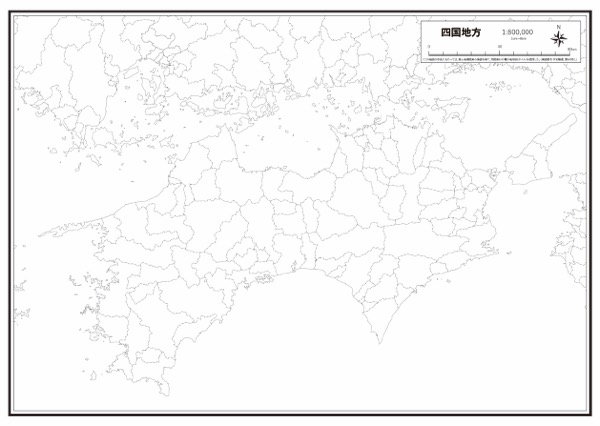 四国 行政界 の白地図ダウンロード ラクして 楽しい 楽地図