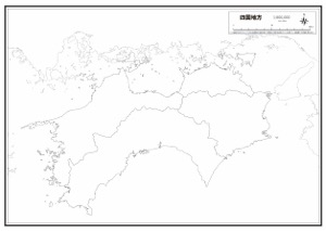 四国地方 市区町村名 の白地図 ラクして 楽しい 楽地図