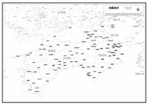 四国 市区町村名 の白地図ダウンロード ラクして 楽しい 楽地図